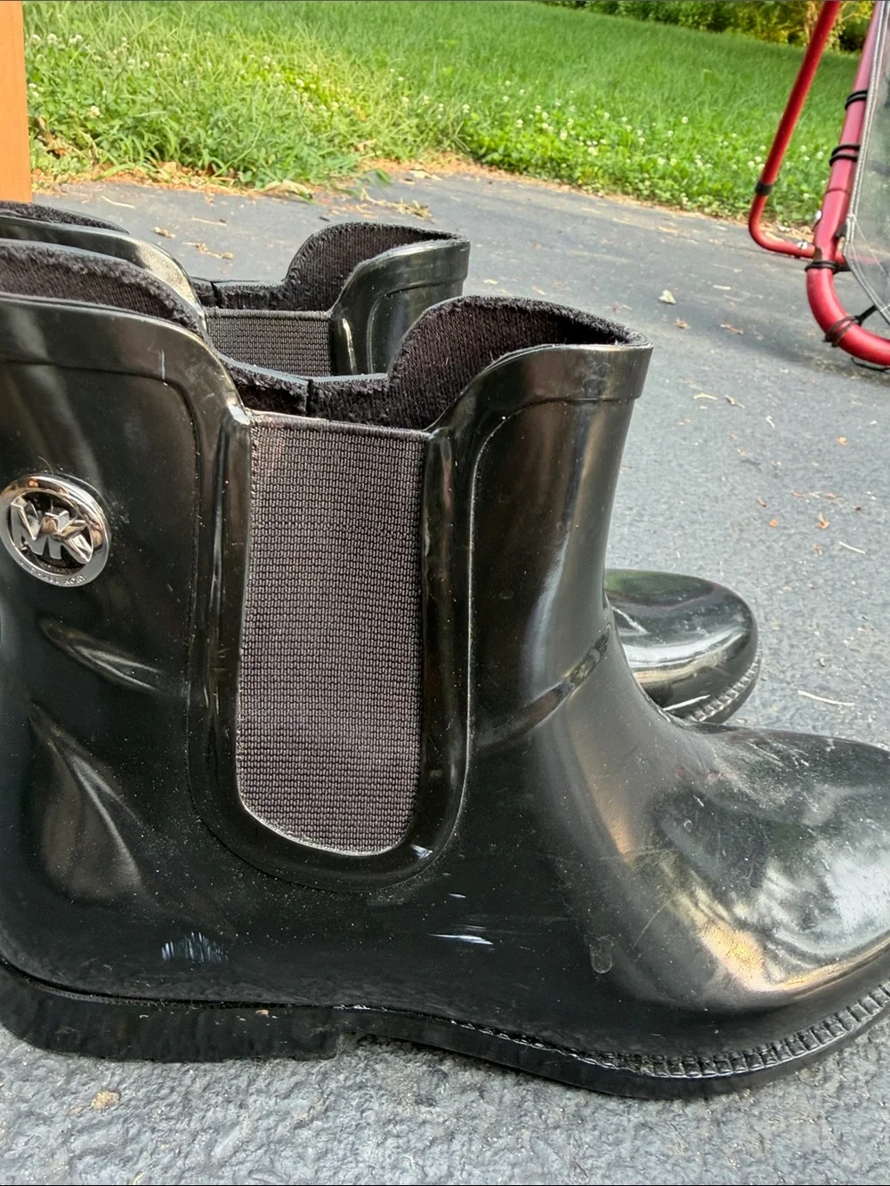 MK Men's Black Chelsea Rain Boots Size 9